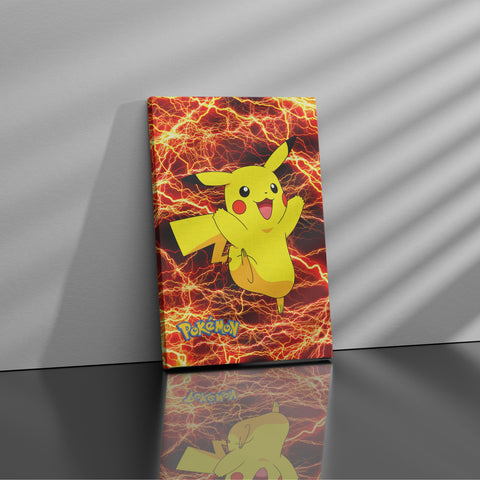 Red Lightning Pikachu  - Canvas