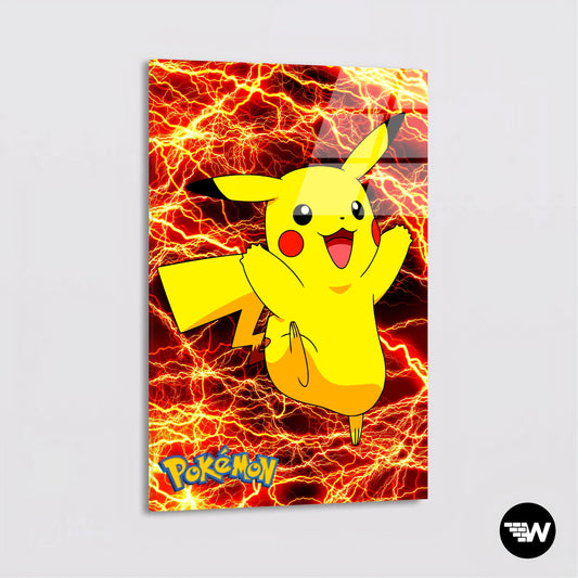 Red Lightning Pikachu  - Glass