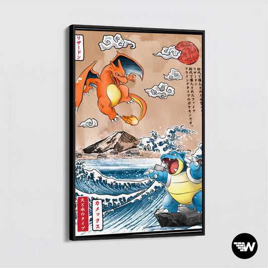 Charizard & Blastoise  - Poster