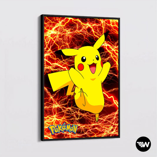 Red Lightning Pikachu  - Poster