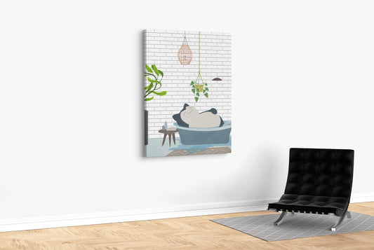 Snorlax in a Tub  - Canvas