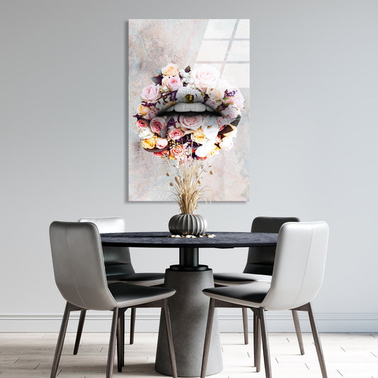 Lips - Roses - Glass