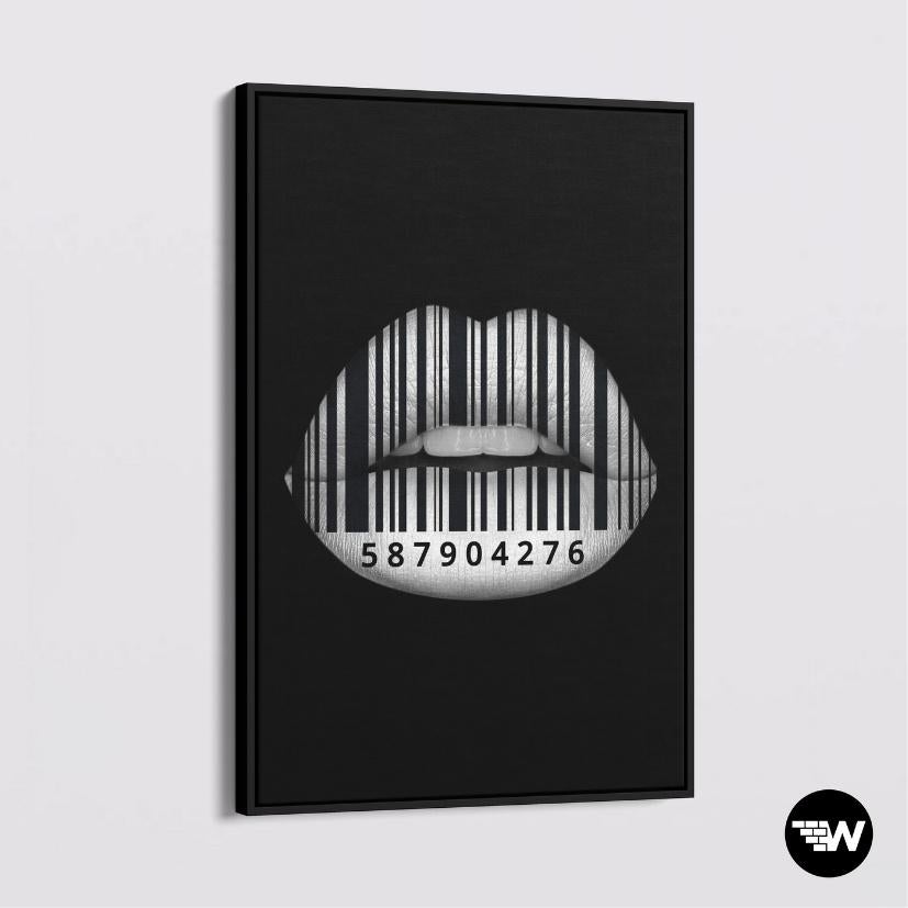 Lips - Barcode - Canvas