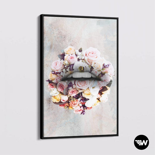 Lips - Roses - Canvas