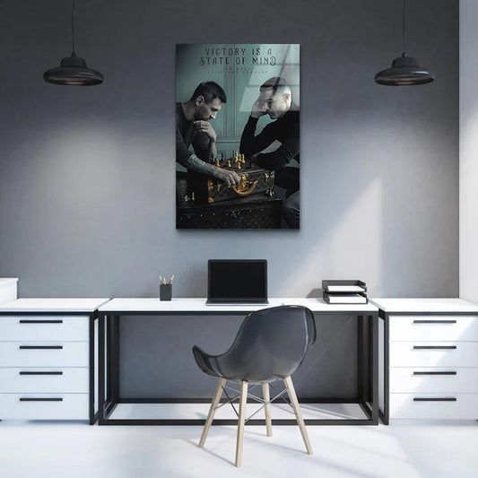 Messi vs. Ronaldo Chess Battle - Soccer - Glass